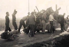 [Salvaged Kubelwagen in Column: 65th Infantry Division]