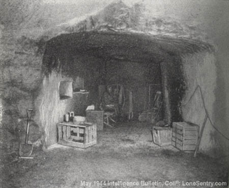 [Figure 20.--Another German Dugout in the Side of a Cliff (used as living quarters)]