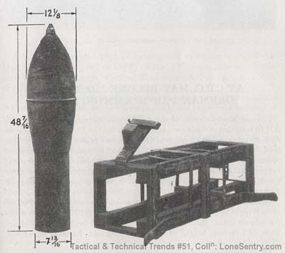 [WWII German 300-mm HE rocket projectile with carrying-crate launcher.]