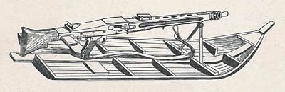 [Figure 3. Pulk Used for Winter Transport of German Heavy Machine Gun.]