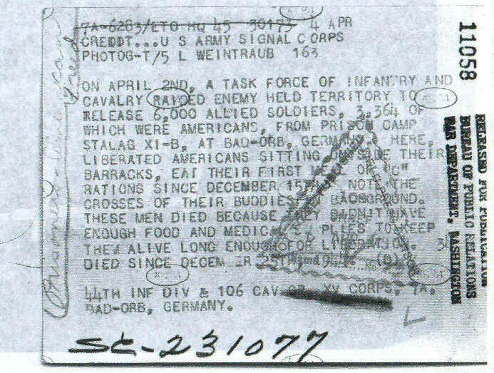 [Rear, Stalag IX-B, Bad Orb, NARA U.S. Signal Corps Photo 2]