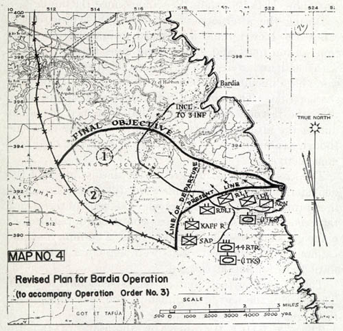 [Map No. 4: Revised Plan for Bardia Operation]