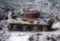 M4 Sherman Tank Destroyed near Cassino, Italy