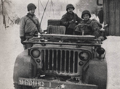 Jeep from HQ of 60th Infantry Regiment, 9th Infantry Division