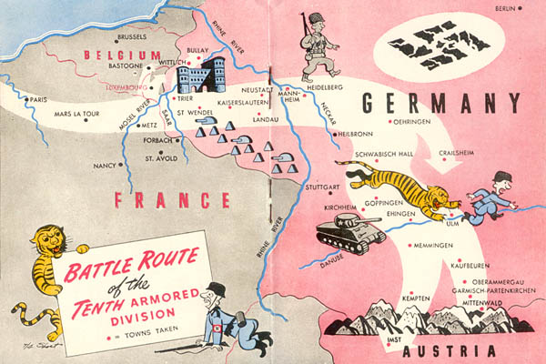 Battle Route of the 10th Armored Division