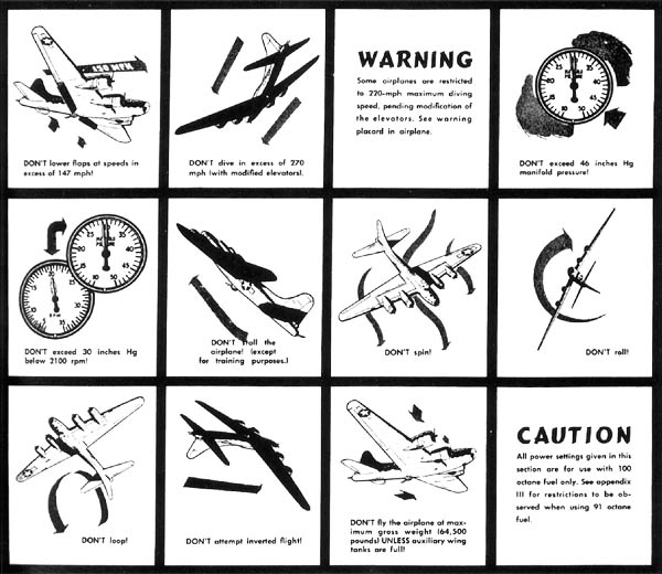 Pilot Instructions for B-17 Flying Fortress Bomber 