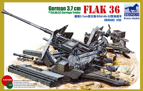 German 3.7 cm Flak 36 w/ Sd.Ah. 52 Carriage Trailer