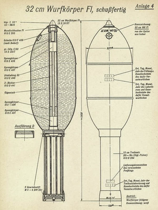 32 cm Wurfkörper Flamm Nebelwerfer Rocket WW2