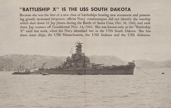 Battleship X is the USS South Dakota