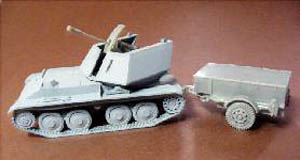 MT72395: Krupp/Ardelt Waffenträger mit 3.7 cm Flak 43 with Ammotrailer, 1/72 Resin + MACO Flak, 27,90 €.