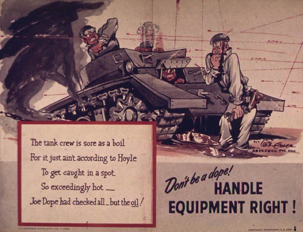 Always Check the Oil - Dont Be a Dope WW2 Poster Always Check the Oil - Dont Be a Dope WW2 Poster