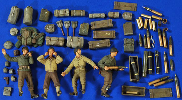 1:35 Scale 105mm Howitzer M101 WWII Crew-Ammo-Gear #2763