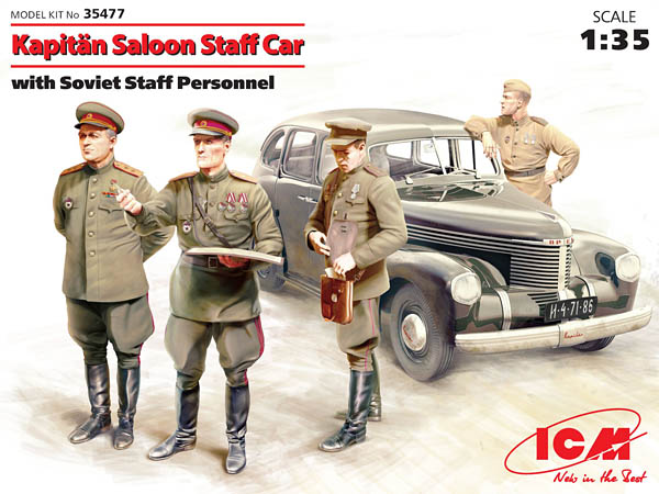 ICM 35477 - Kapitan Saloon Staff Car with Soviet Staff Personnel