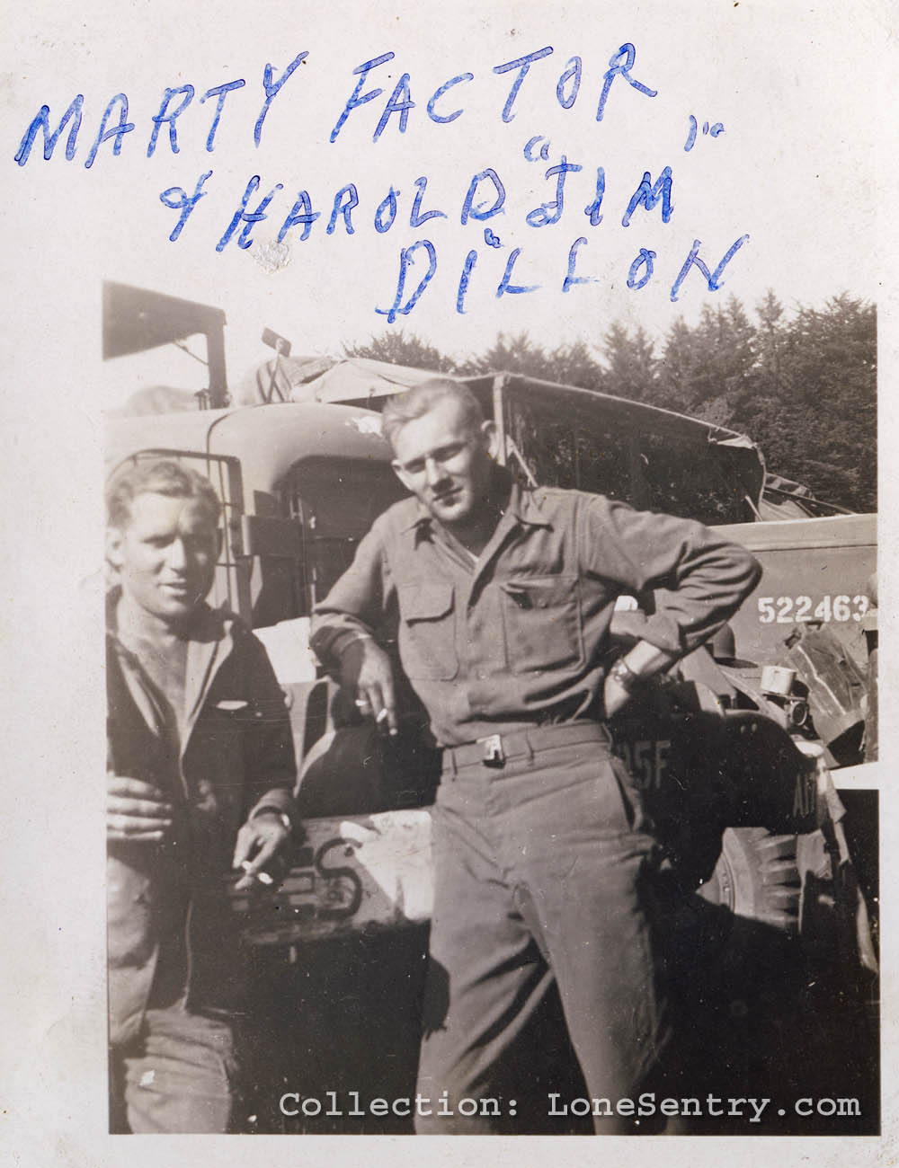 Marty Factor and Harold 'Jim' Dillon of the 995th Field Artillery Battalion.