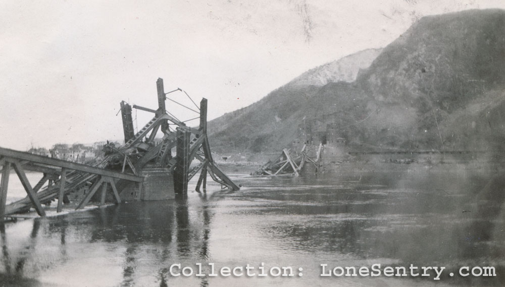 Collapsed Ludendorff Bridge at Remagen, Germany