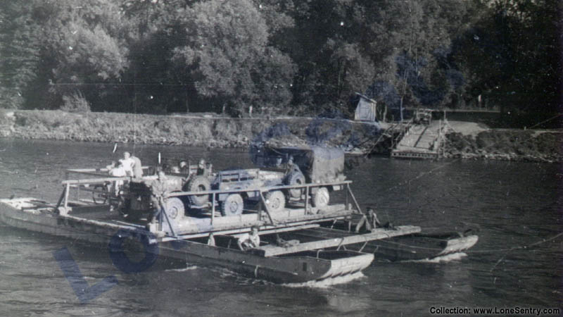 Twin pontoon ferry, WWII