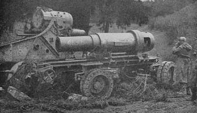 German 305mm gun, abandoned near Wollseifen.