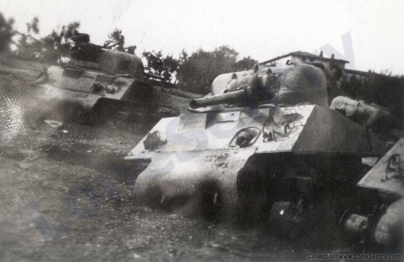 Sherman tanks destroyed in Italy WWII