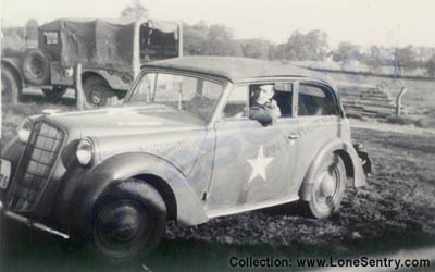 [WWII Captured German Car: Opel Olympia (U.S. 9th Air Force)]