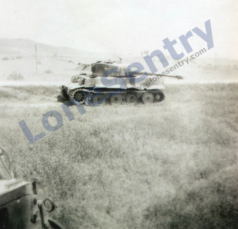 [U.S. soldier's photo of destroyed or abandoned German Tiger Tank near Rome, Italy]