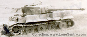 [GI photo of German Panzer VI Tiger destroyed in Italy]