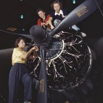 Airplane Engine with Women Factory Workers