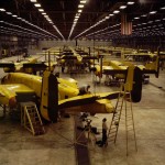 b-25 mitchell aircraft assembly during ww2