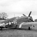 Damaged North American P-51B Mustang of the 357th Fighter Group
