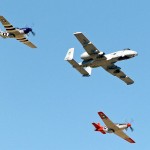 P-51 Mustangs in Formation with A-10 Thunderbolt II