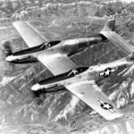 North American F-82 Twin Mustang in flight prior to attempting to set a dual record for speed and fighter endurance on a 5,000 mile flight from Hawaii to New York. (U.S. Air Force Photograph.)