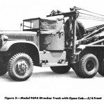 Illustration of the Diamond T Model 969A Wrecker Truck with Open Cab.