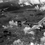 Formation of B-24 Liberators from the 307th BG flies in World War II. (U.S. Air Force Photograph.)
