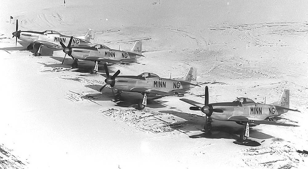 Minnesota Air National Guard F-51 Mustangs of the 109th Fighter Squadron photographed, circa 1949. (U.S. Air Force Photograph.)