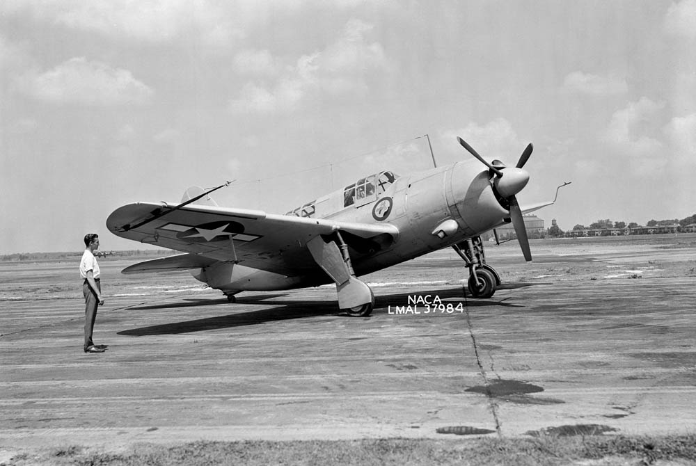 Curtiss SB2C-1 Helldiver used by NACA at Langley for radio-control and other tests.