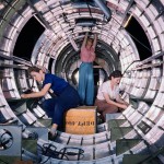 Color photograph of women factory workers at work in the fuselage of a B-17 Flying Fortress bomber at Douglas Aircraft Company in Long Beach, California, October 1942. (Alfred T. Palmer / Office of War Information.)