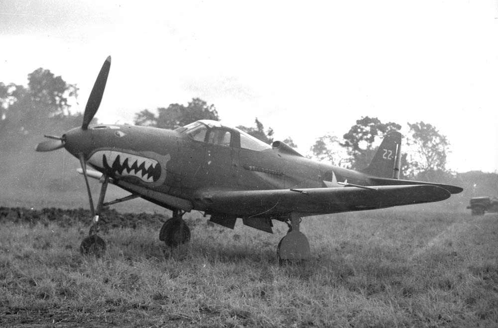 Bell P-39 Airacobra photographed at Henderson Field, Guadalcanal, in the Solomon Islands.