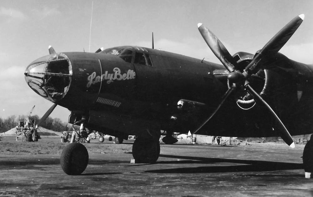 B-26 Marauder "Lady Belle" of the 391st Bombardment Group.