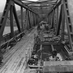 The Remagen Bridge over the Rhine River captured by the U.S. 9th Armored Division during Operation Lumberjack.