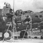 Boeing B-17 Flying Fortress "Yankee Doodle" commanded by Brig. Gen. Ira C. Eaker on the first B-17 bombing mission against Europe, August 1942. (U.S. Air Force Photograph.)