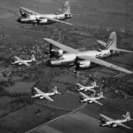 Formation of Martin B-26 Marauder medium bombers of the 597th BS, 397th BG of the 9th Air Force. (U.S. Air Force Photograph.)