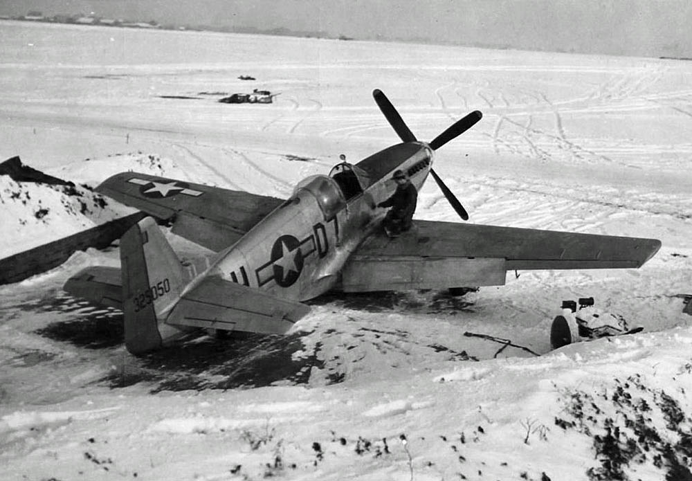 P-51C Mustang of 503rd FS, 339th FG photographed at RAF Fowlmere, England in 1945. (U.S. Air Force Photograph.)