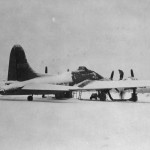 A Boeing B-17 Flying Fortress covered in snow at Ladd Field, Alaska. (U.S. Air Force Photograph.)