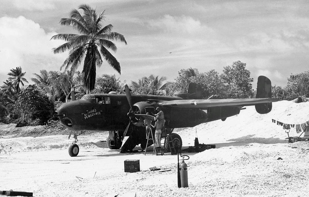 North American B-25G Blondies Vengeance of the 820th Bomb Squadron during WWII in the Pacific. (U.S. Air Force Photograph.)