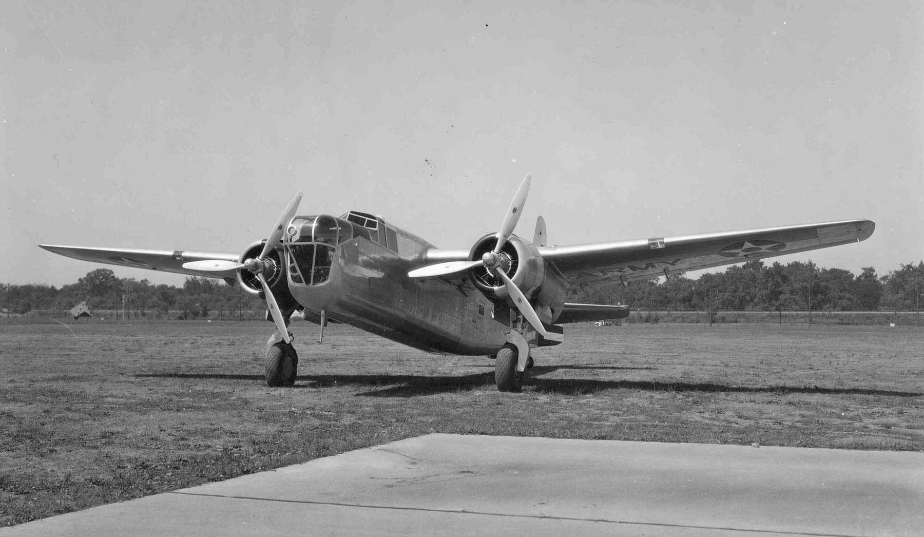 The Stearman XA-21 prototype twin-engined attack aircraft. (U.S. Air Force Photograph.)