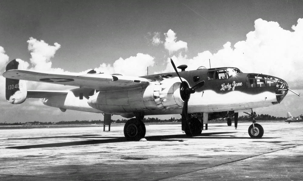 North American B-25D Lady Jane used for anti-submarine patrol missions. (U.S. Air Force Photograph.)