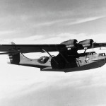 A Consolidated PBY-5A Catalina patrol bomber photographed in flight, March 1942. (U.S. National Archives Photograph.)