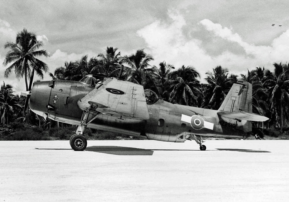 A Grumman TBF-1C Avenger from the Royal New Zealand Air Force on the Turtle Bay airfield at Espiritu Santo, New Hebrides, February 1944. (U.S. Navy Photograph.)