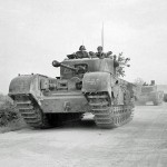 A column on Churchill tanks from the 25th Tank Brigade advance to support the 1st Canadian Division in Italy, May 1944. (Imperial War Museum Photograph.)