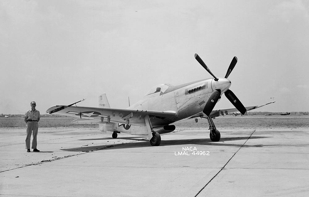North American P-51H Mustang used by NACA for flight research during 1945. (NASA Photograph.)