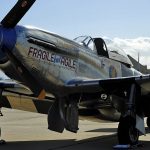 The P-51 Mustang Fragile but Agile parked on the flightline during 2015 Heritage Flight training at Davis-Monthan Air Force Base, Arizona in 2015. (U.S. Air Force photograph by S/Sgt. Courtney Richardson.)